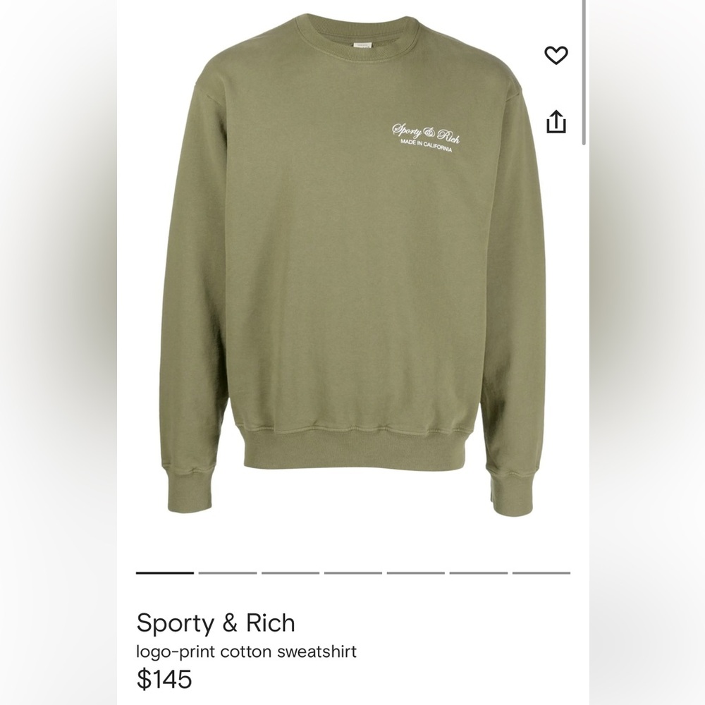 Sporty & rich army green crewneck
